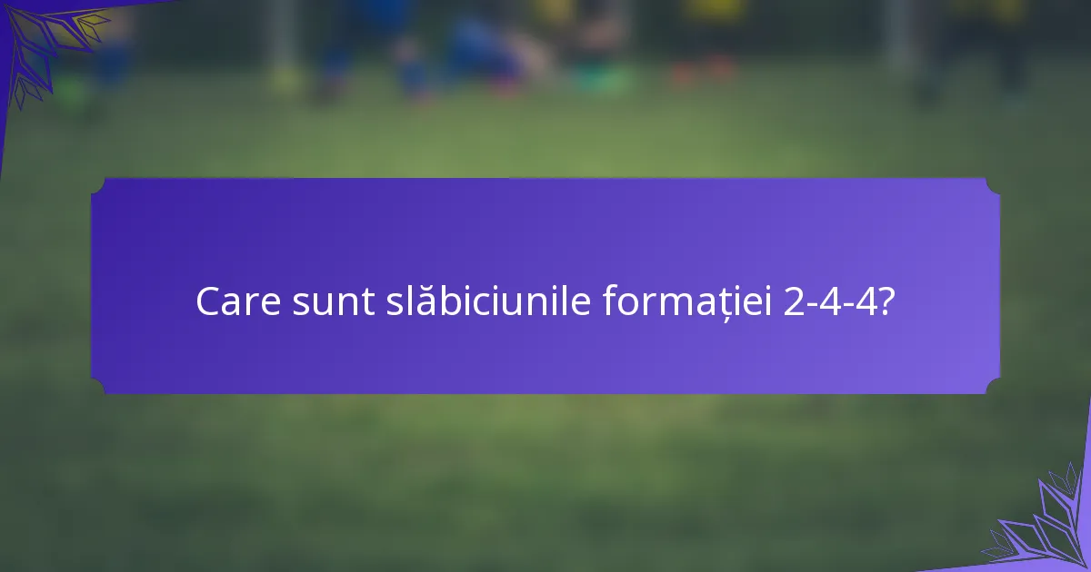 Care sunt slăbiciunile formației 2-4-4?