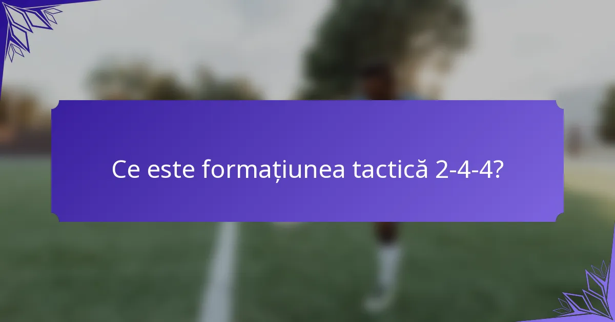 Ce este formațiunea tactică 2-4-4?