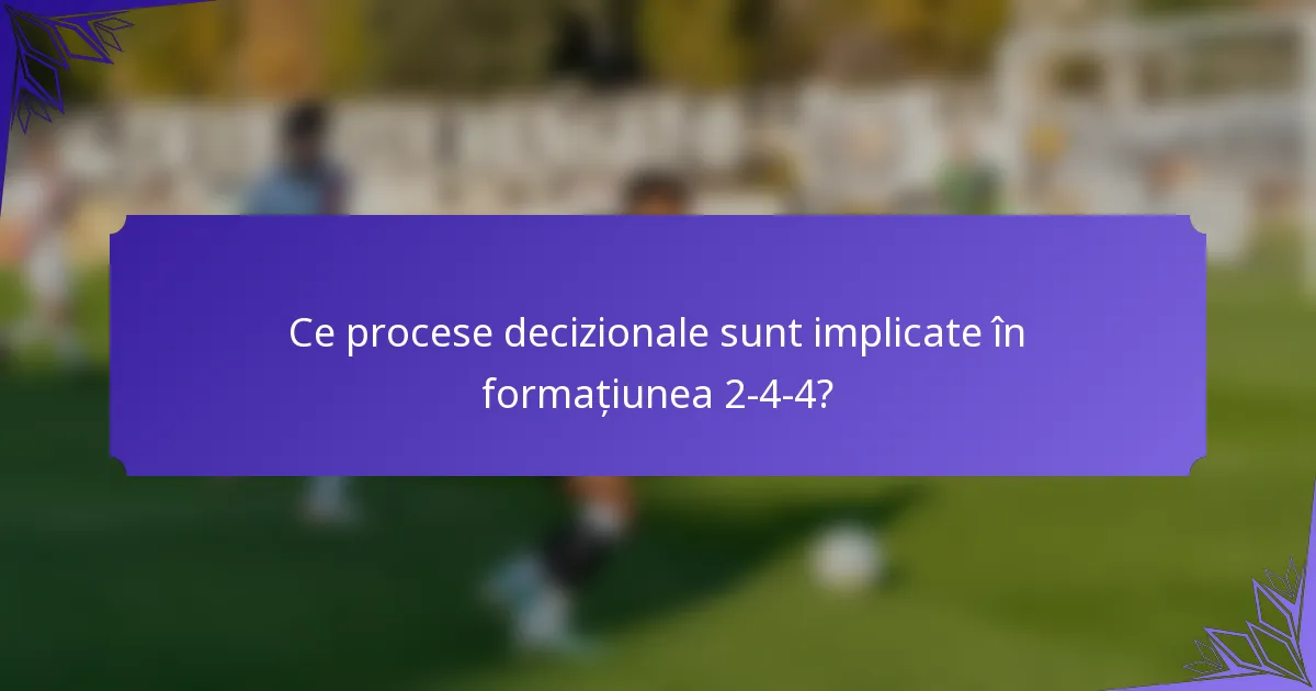 Ce procese decizionale sunt implicate în formațiunea 2-4-4?