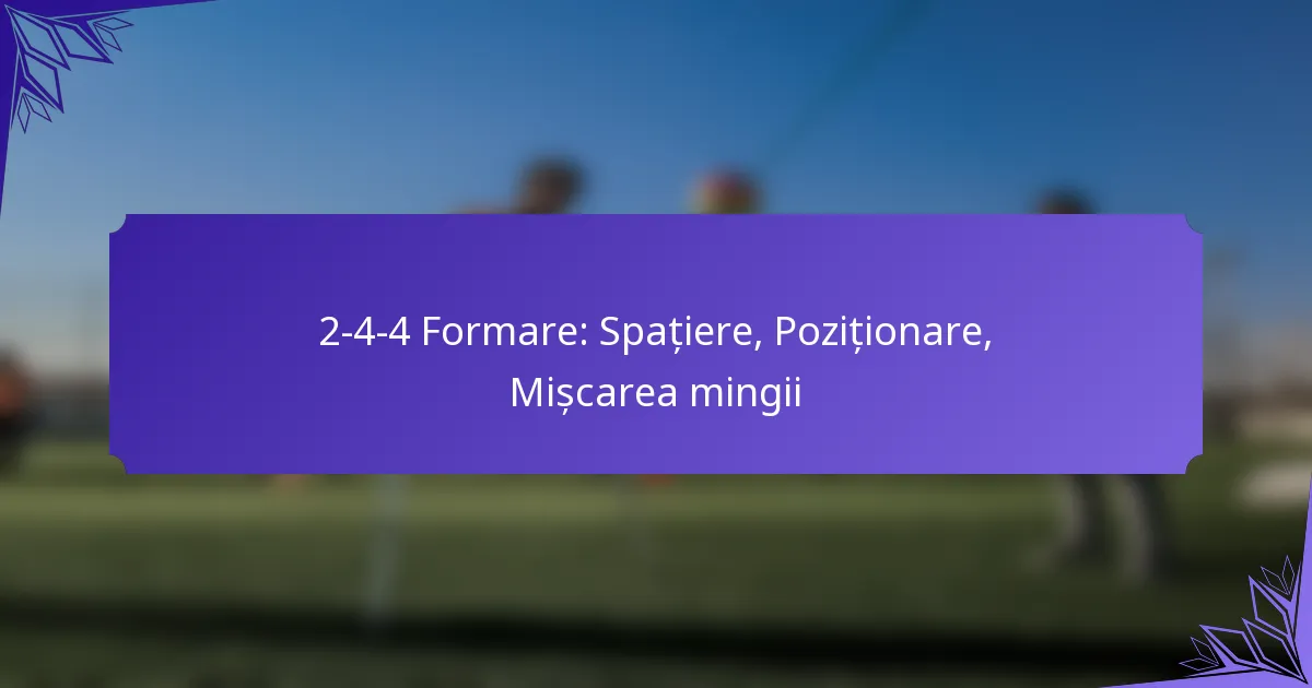 2-4-4 Formare: Spațiere, Poziționare, Mișcarea mingii
