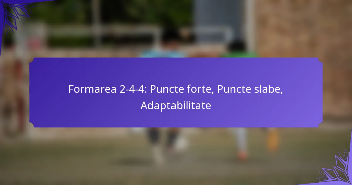 Formarea 2-4-4: Puncte forte, Puncte slabe, Adaptabilitate