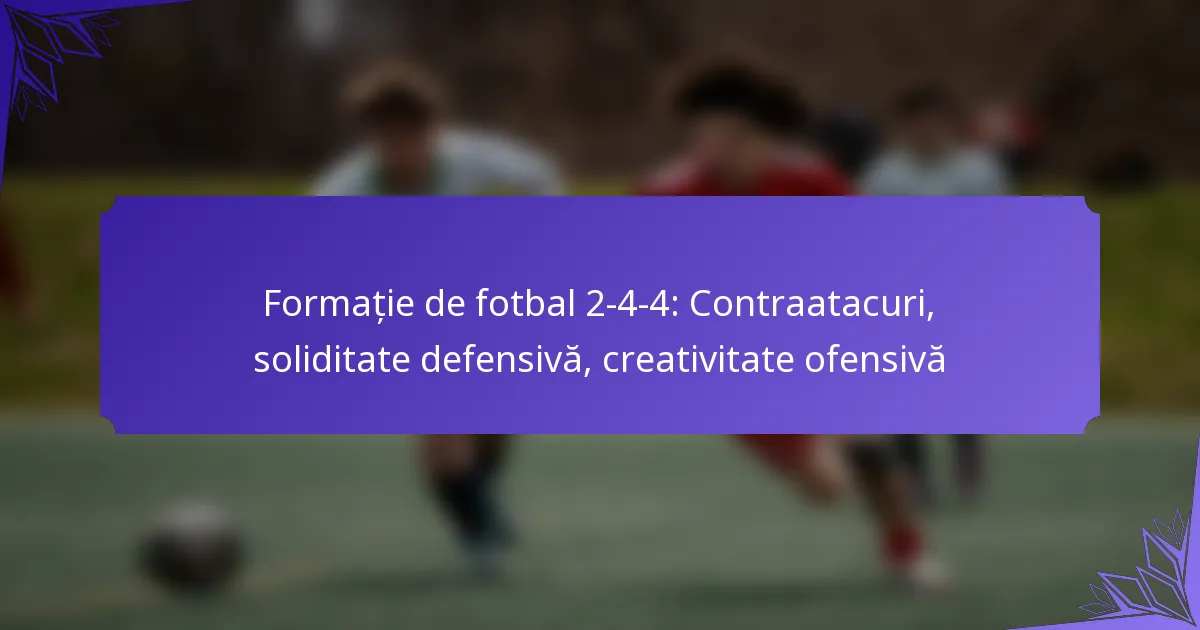 Formație de fotbal 2-4-4: Contraatacuri, soliditate defensivă, creativitate ofensivă