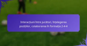 Interacțiuni între jucători, înțelegerea pozițiilor, colaborarea în formația 2-4-4