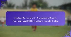 Strategii de formare 2-4-4: organizarea fazelor fixe, responsabilitățile în apărare, tiparele de atac